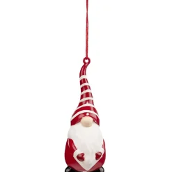Gifi Gnome à suspendre rouge et blanc H.10,5 cm x5^ Décoration Sapin