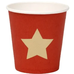 Best Gifi Gobelet à café en carton rouge motif étoile doré x10