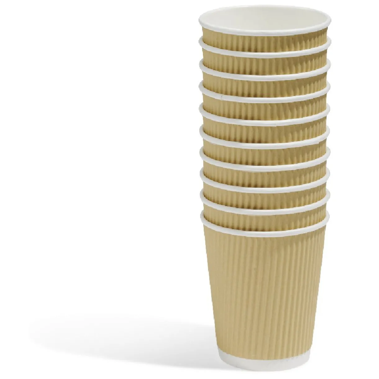 Sale Gifi Gobelet cartonné extérieur cannelé beige et blanc 20 cl x10