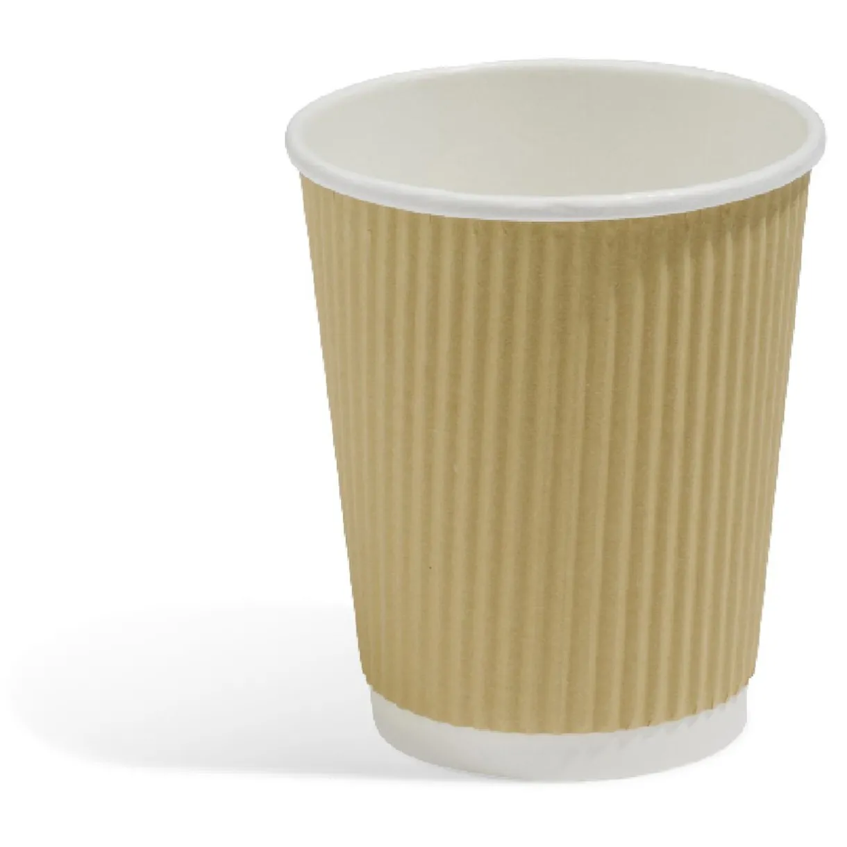 Sale Gifi Gobelet cartonné extérieur cannelé beige et blanc 20 cl x10