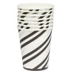 Sale Gifi Gobelet en carton à rayures blanc noir et argent x 8