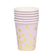 Clearance Gifi Gobelet en carton à rayures rose et doré à poids x 8