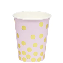Clearance Gifi Gobelet en carton à rayures rose et doré à poids x 8
