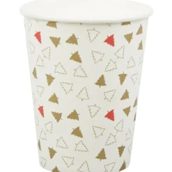Sale Gifi Gobelet en carton blanc design sapins x10