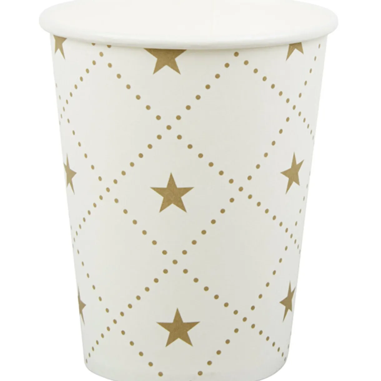Sale Gifi Gobelet en carton blanc design étoiles dorées x10
