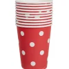 Sale Gifi Gobelet en carton rouge design pois blancs x10