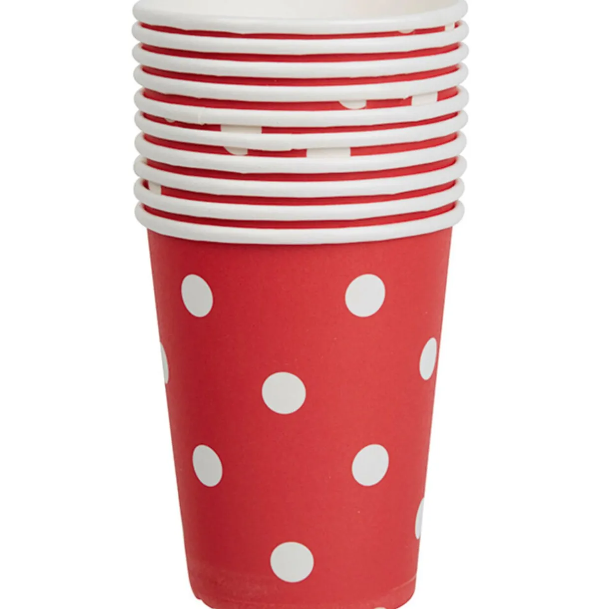 Sale Gifi Gobelet en carton rouge design pois blancs x10