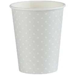 Clearance Gifi Gobelet jetable motif petit pois gris et blanc 25 cl x10