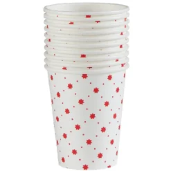 Sale Gifi Gobelet jetable Noël motif pois flocon rouge blanc 25cl x10
