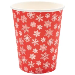Clearance Gifi Gobelet jetable Noël motif flocon rouge et blanc 25 cl x10