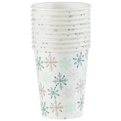 Best Gifi Gobelet jetable Noël motif flocon blanc et vert 25 cl x10