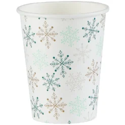 Best Gifi Gobelet jetable Noël motif flocon blanc et vert 25 cl x10