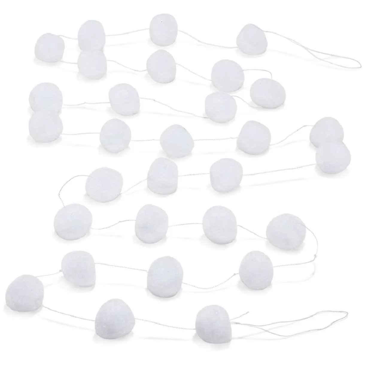 Gifi Guirlande 30 boules de neige blanc 1,8 m^ Décoration Sapin