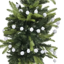 Gifi Guirlande 30 boules de neige blanc 1,8 m^ Décoration Sapin