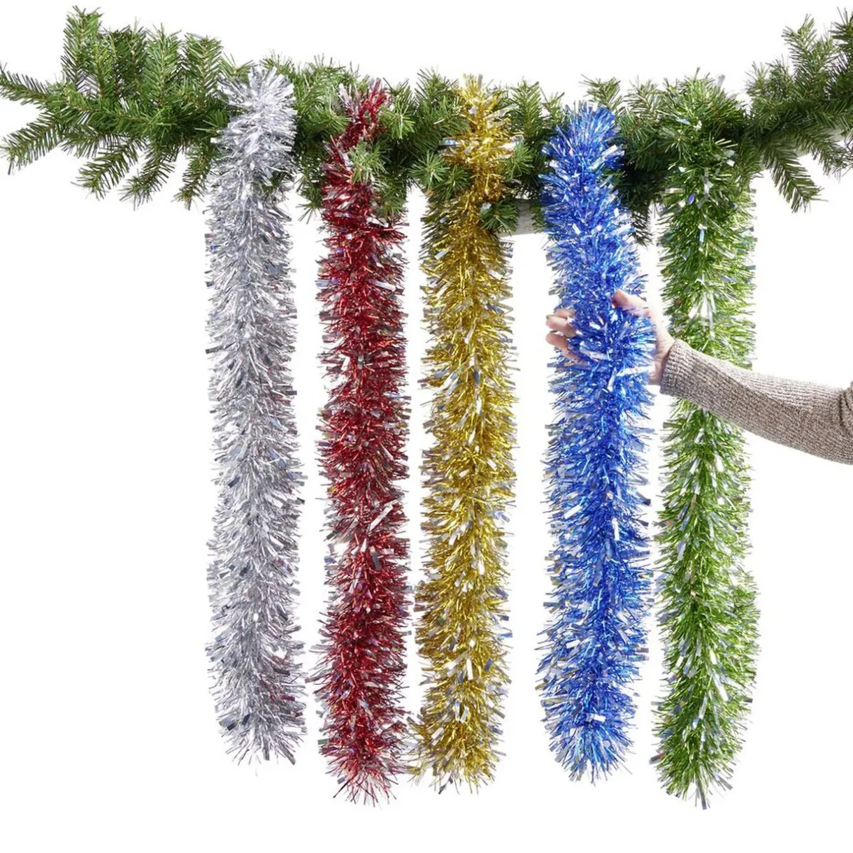 Gifi Guirlande argenté métallisé L180cm^ Décoration Sapin