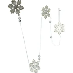 Gifi Guirlande de flocons en acrylique doré fil argenté^ Décoration Sapin