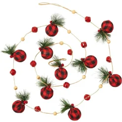 Gifi Guirlande de Noël boules rouges 1,80 m^ Décoration Sapin