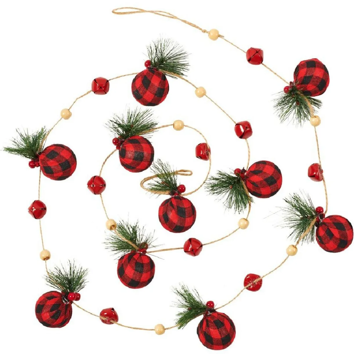 Gifi Guirlande de Noël boules rouges 1,80 m^ Décoration Sapin