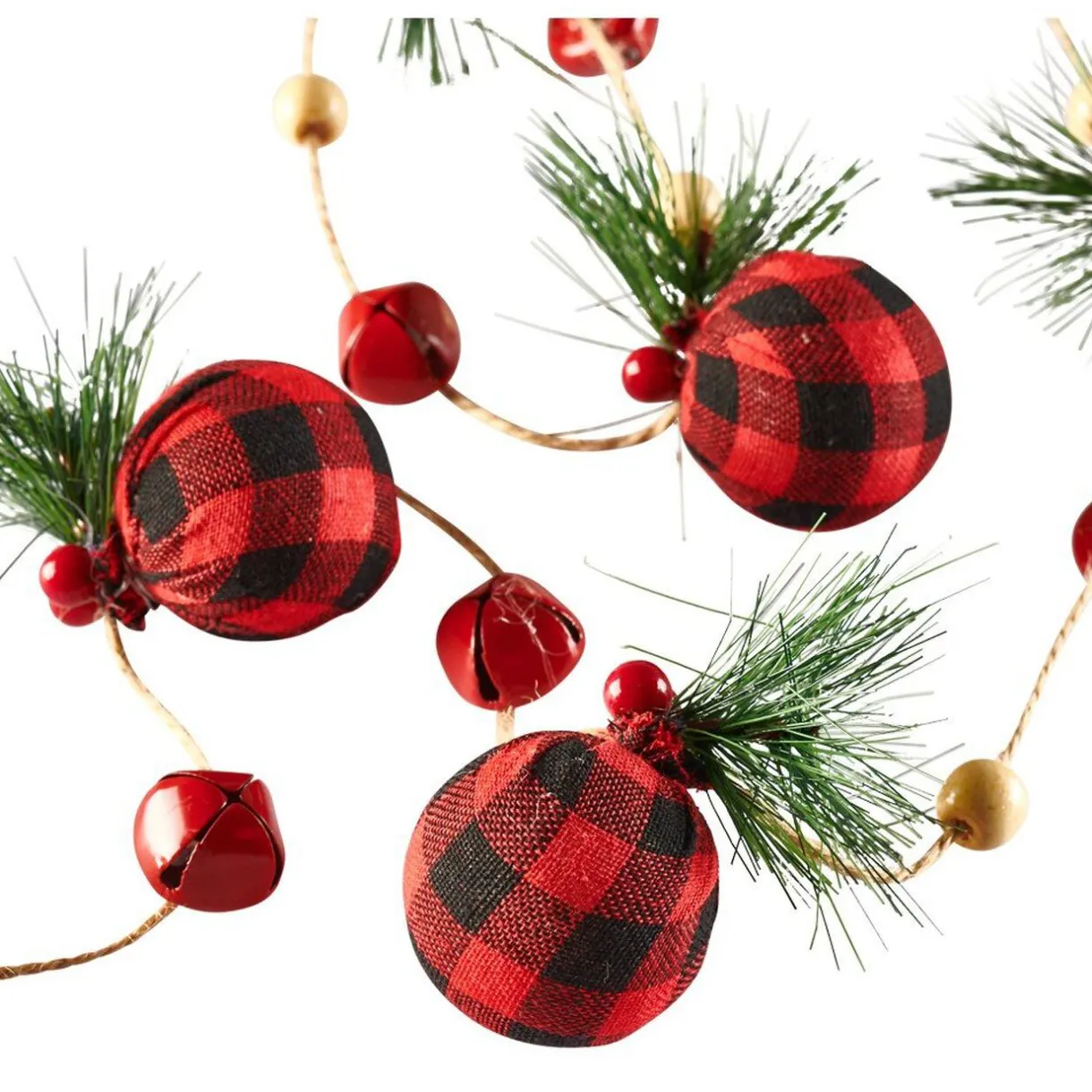 Gifi Guirlande de Noël boules rouges 1,80 m^ Décoration Sapin