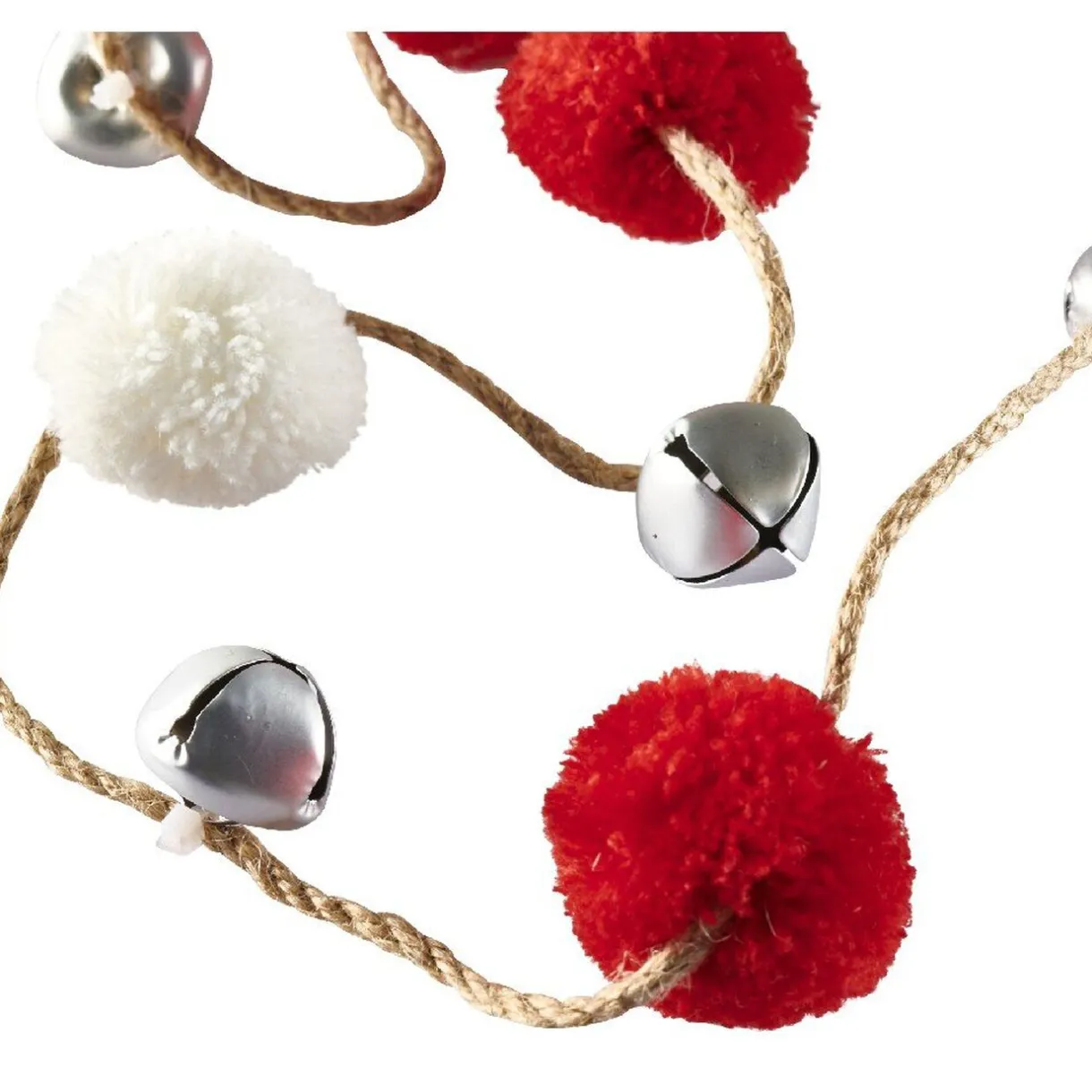 New Gifi Guirlande de Noël pompons et clochettes