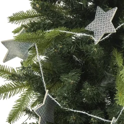 Gifi Guirlande de Noël étoiles en bois argenté^ Décoration Sapin