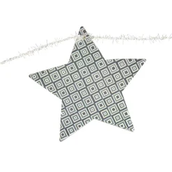 Gifi Guirlande de Noël étoiles en bois argenté^ Décoration Sapin