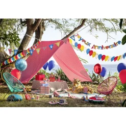 Sale Gifi Guirlande en papier Circus rouge, jaune, bleu et blanc