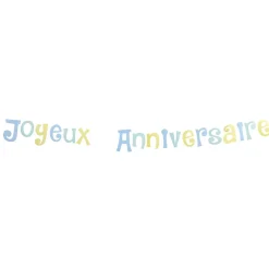 New Gifi Guirlande Joyeux anniversaire bleu, vert et jaune