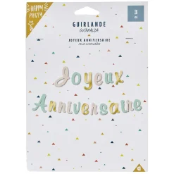 Clearance Gifi Guirlande Joyeux anniversaire rose, vert et doré
