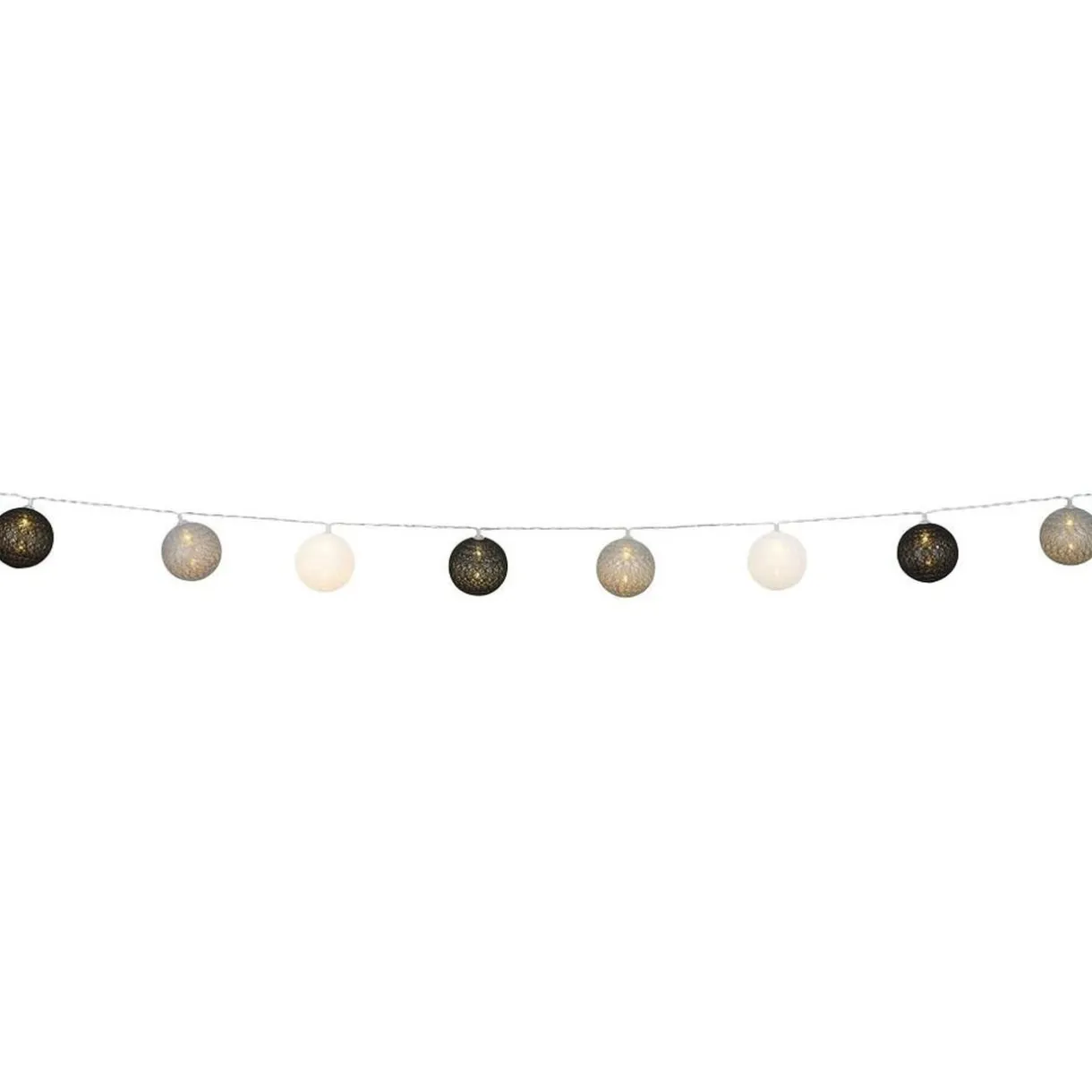 Clearance Gifi Guirlande lumineuse 10 boules beige noir marron L165cm