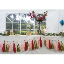 New Gifi Guirlande pompon en papier jaune et blanc