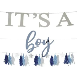 New Gifi Guirlande révélation garçon It's a boy sur 3 rangées