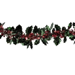 Best Gifi Guirlande scintillante houx vert et rouge 2m