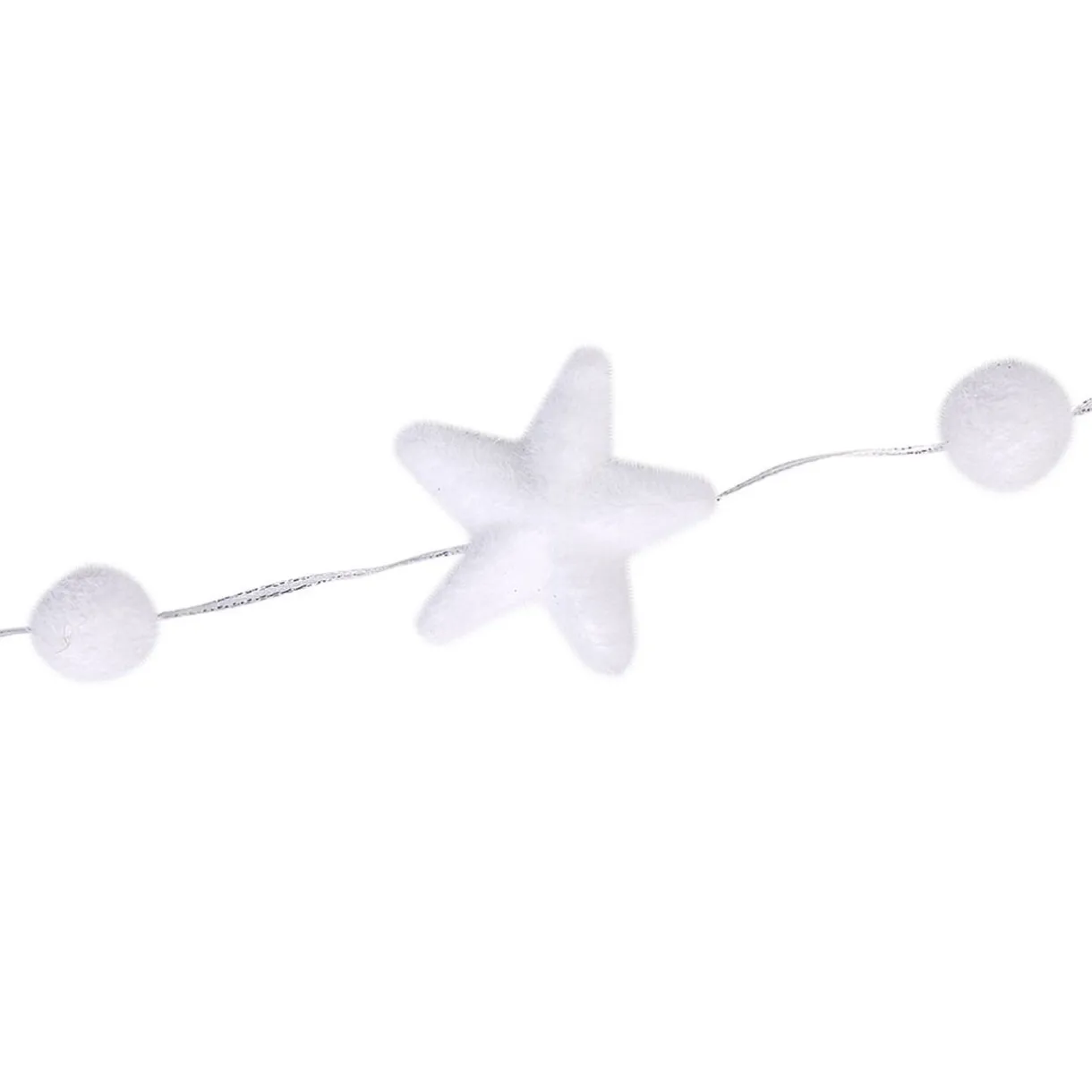 Gifi Guirlande étoiles et boules blanches 1,2 m^ Décoration Sapin