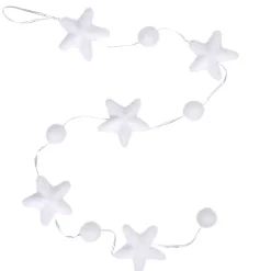 Gifi Guirlande étoiles et boules blanches 1,2 m^ Décoration Sapin