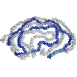 New Gifi Guirlandes de Noël scintillantes argentées et bleues x5