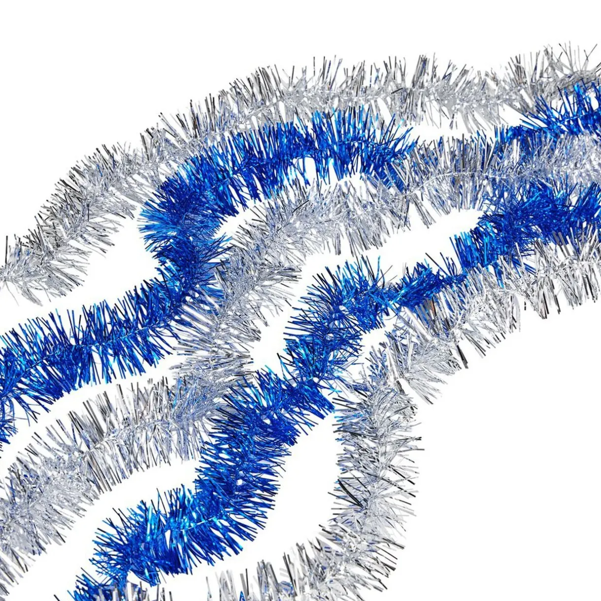 New Gifi Guirlandes de Noël scintillantes argentées et bleues x5