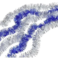 New Gifi Guirlandes de Noël scintillantes argentées et bleues x5