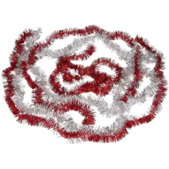 Sale Gifi Guirlandes de Noël scintillantes argentées et rouges x5