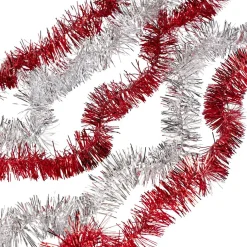 Sale Gifi Guirlandes de Noël scintillantes argentées et rouges x5