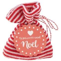 Gifi Hotte à cadeaux de Noël à suspendre rouge^ Décoration Sapin