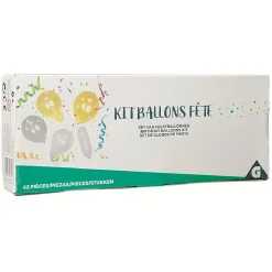 Best Gifi Kit ballons fête or blanc argent avec pompe à main x60