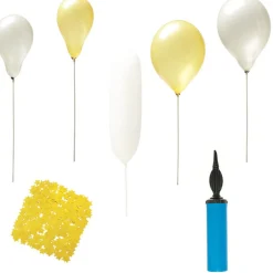 Best Gifi Kit ballons fête or blanc argent avec pompe à main x60