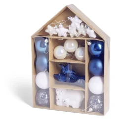 Sale Gifi Kit décoration sapin de Noël boréal bleu et blanc 20 pièces