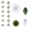 Outlet Gifi Kit décoration thème nature vert et blanc 6 pièces