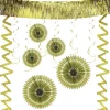 Best Gifi Kit de décoration de fête à suspendre doré 18 pièces