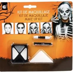 Best Gifi Kit de maquillage gras Halloween squelette blanc gris noir