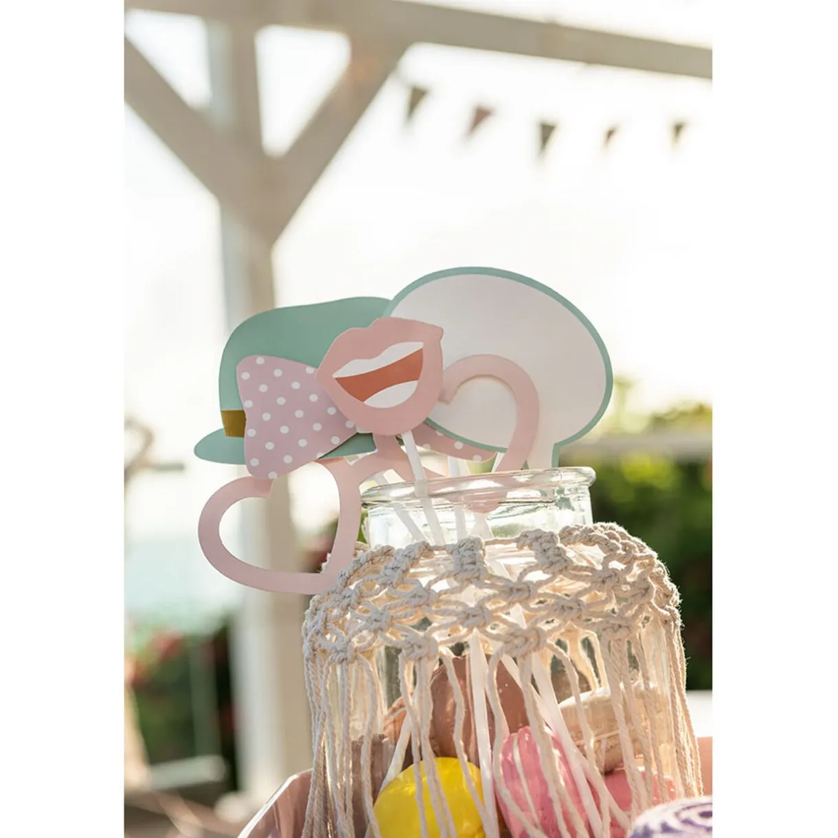 Sale Gifi Kit photo booth rose, vert et doré 10 pièces