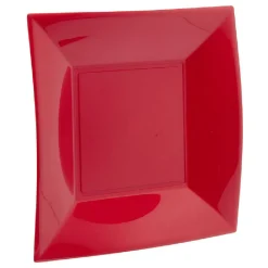 Best Gifi Lot de 6 assiettes à dessert réutilisables rouges