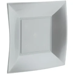 Sale Gifi Lot de 6 assiettes à dessert réutilisables argentées